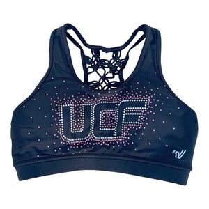 Varsity UCF Cheer Rhinestone Blinged Sports Bra Black Knotted Back GUC‎ No Size